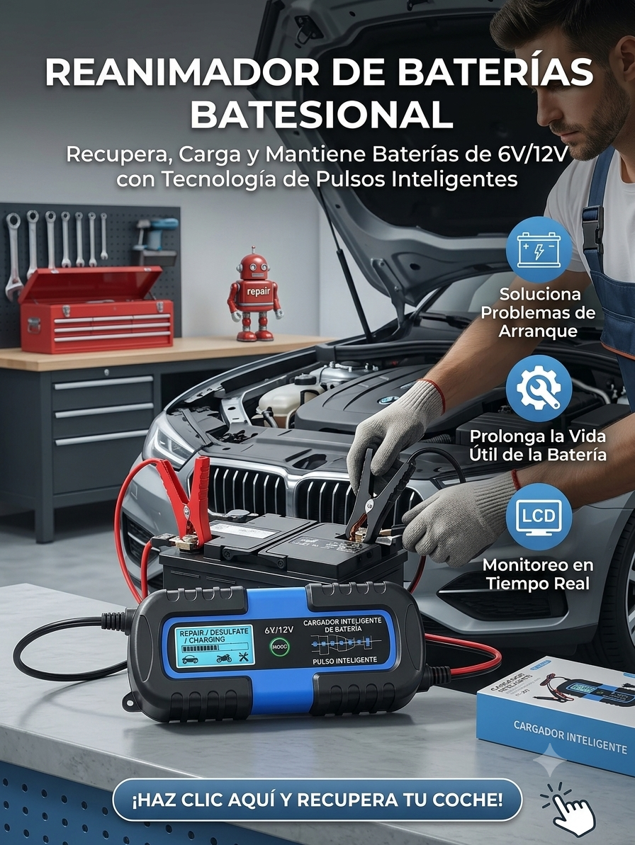 Arrancador Reanimador de Baterías Batesional 6V/12V Pulso Inteligente
