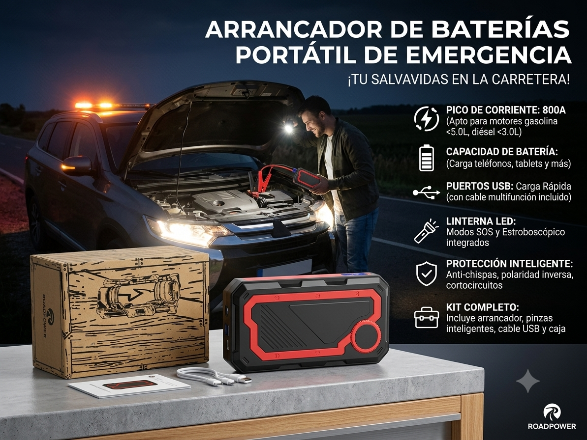 Arrancador de Baterías Portátil RoadPower