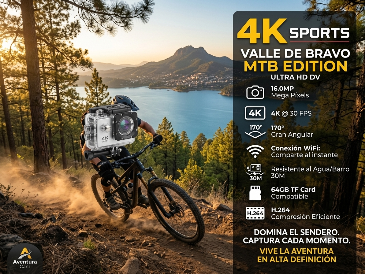 Cámara Deportiva Aventura Cam 4K MTB