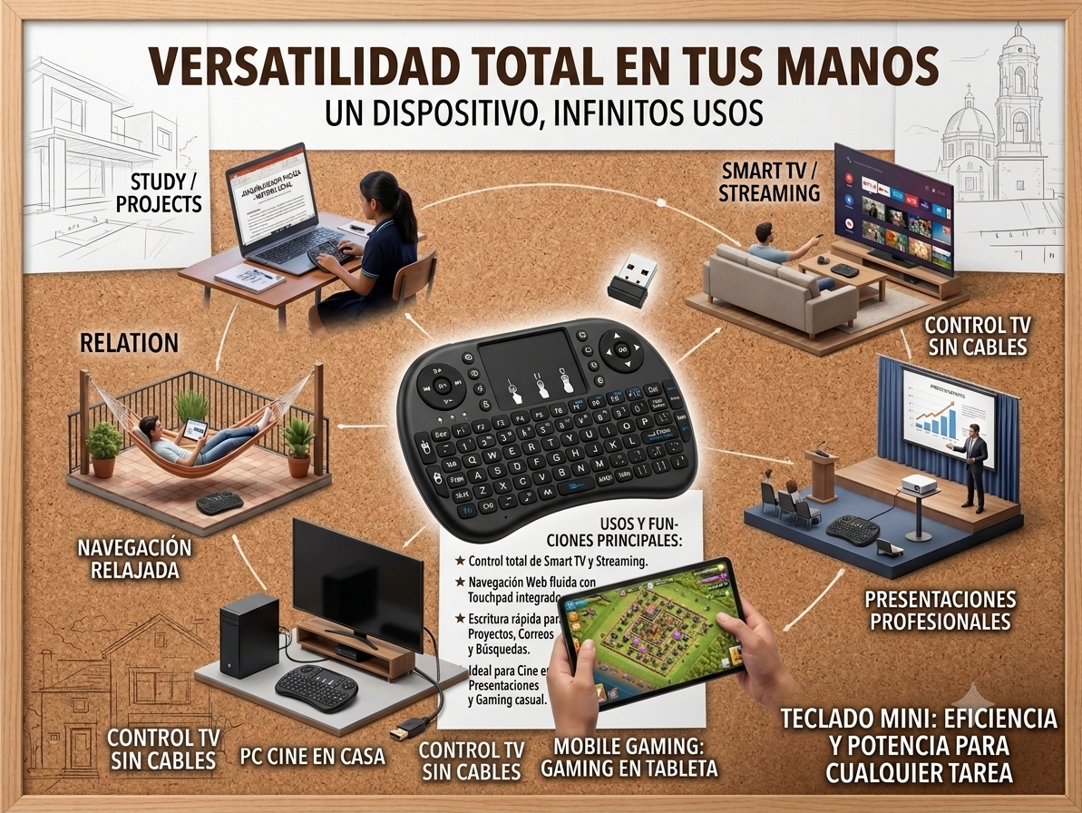 Mini Teclado Inalámbrico con Touchpad
