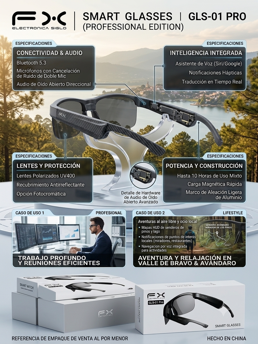 Lentes Inteligentes Smart Glasses FX GLS-01 PRO