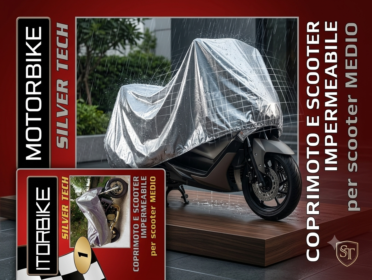 Funda Impermeable para Moto-Scooter MOTORBIKE Silver Tech