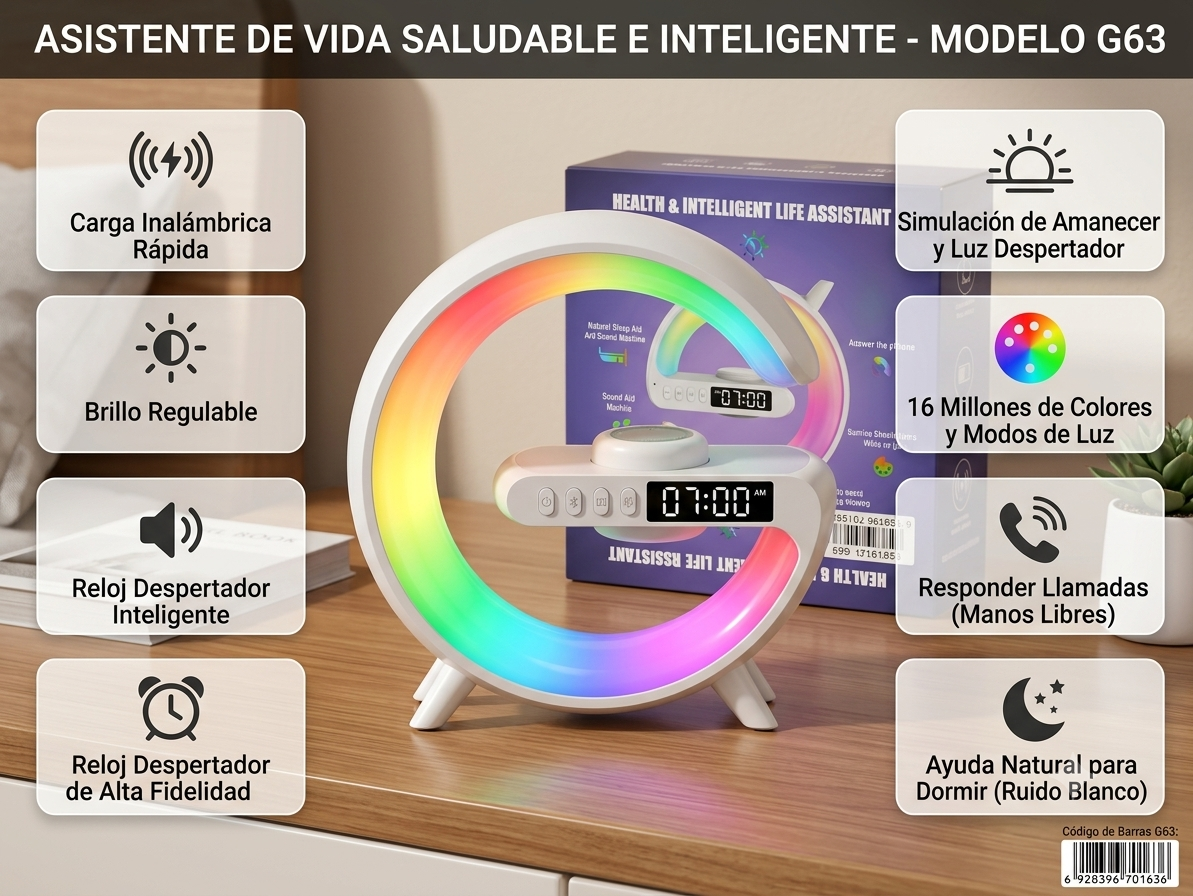 Bocina inteligente Asistente de Vida Saludable G63