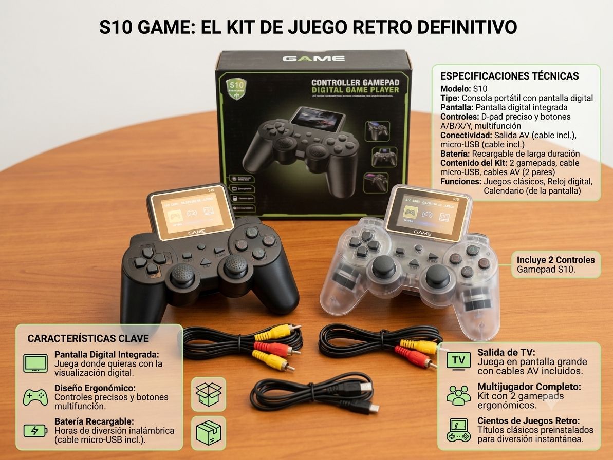 Consola Retro Juegos Clásicos Portátil S10