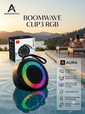 Bocina Altavoz Impermeable AURA BOOMWAVE CLIP3 RGB