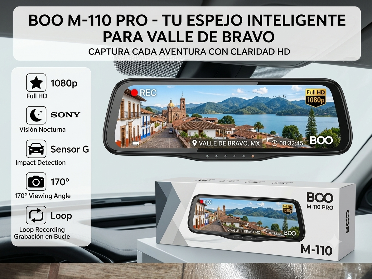 Cámara Espejo Inteligente Dash Cam BOO M-110 Pro