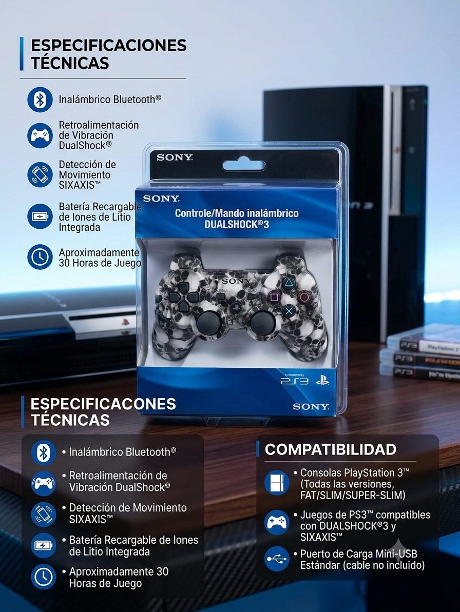 Mando Inalámbrico Sony DUALSHOCK 3 (Casi Nuevo)