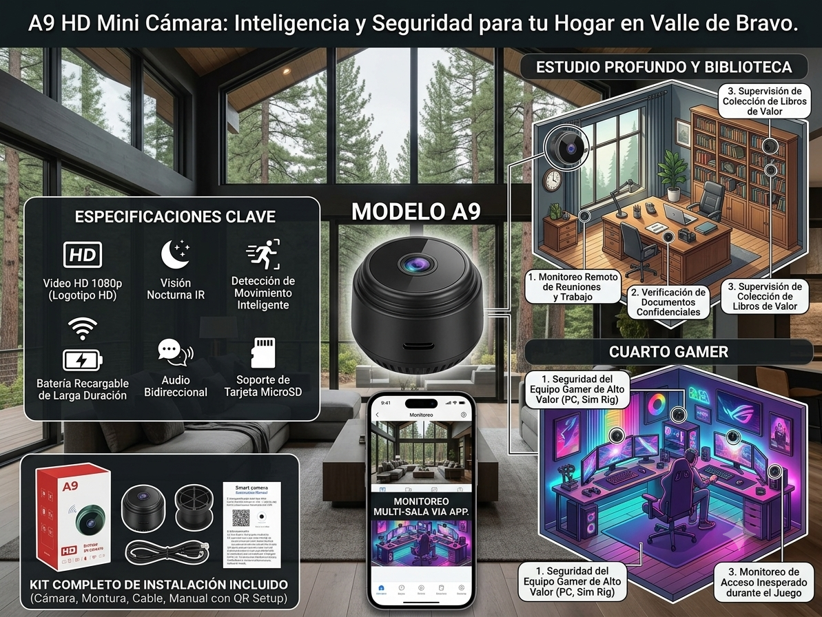 Mini Cámara de Seguridad Inteligente A9 HD