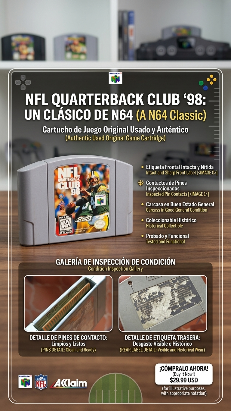 Cartucho Original de N64 NFL Quarterback Club '98 (Rareware)