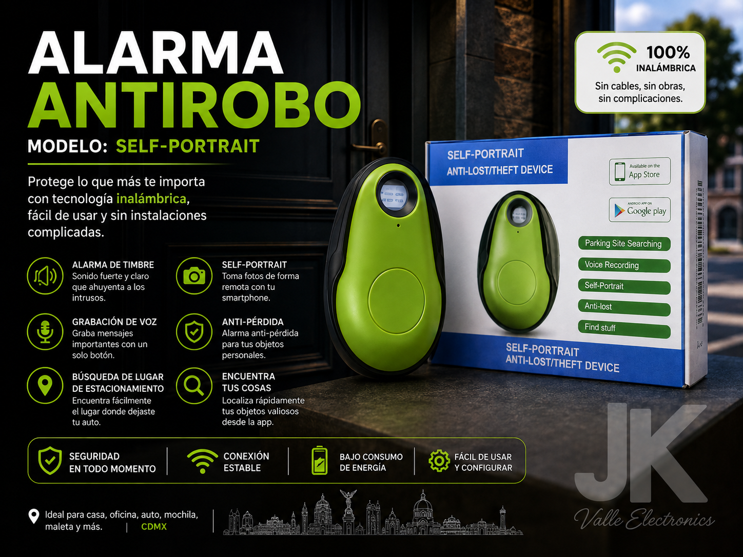 Alarma Antirrobo y Dispositivo Anti-Pérdida Modelo Self-Portrait