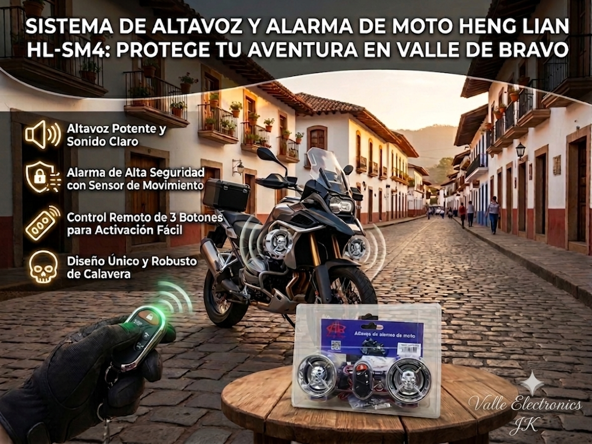 Sistema de Altavoz y Alarma de Moto Heng Lian HL-SM4 - Alarma con Sensor de Movimiento