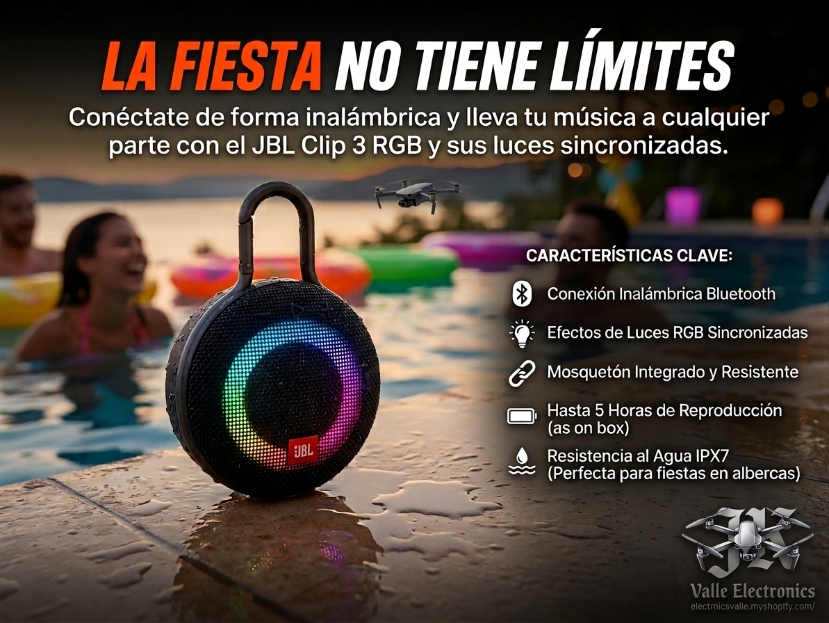 🎵 Bocina 1:1  Clip 3 RGB - ¡La fiesta que puedes llevar a todos lados! 💦