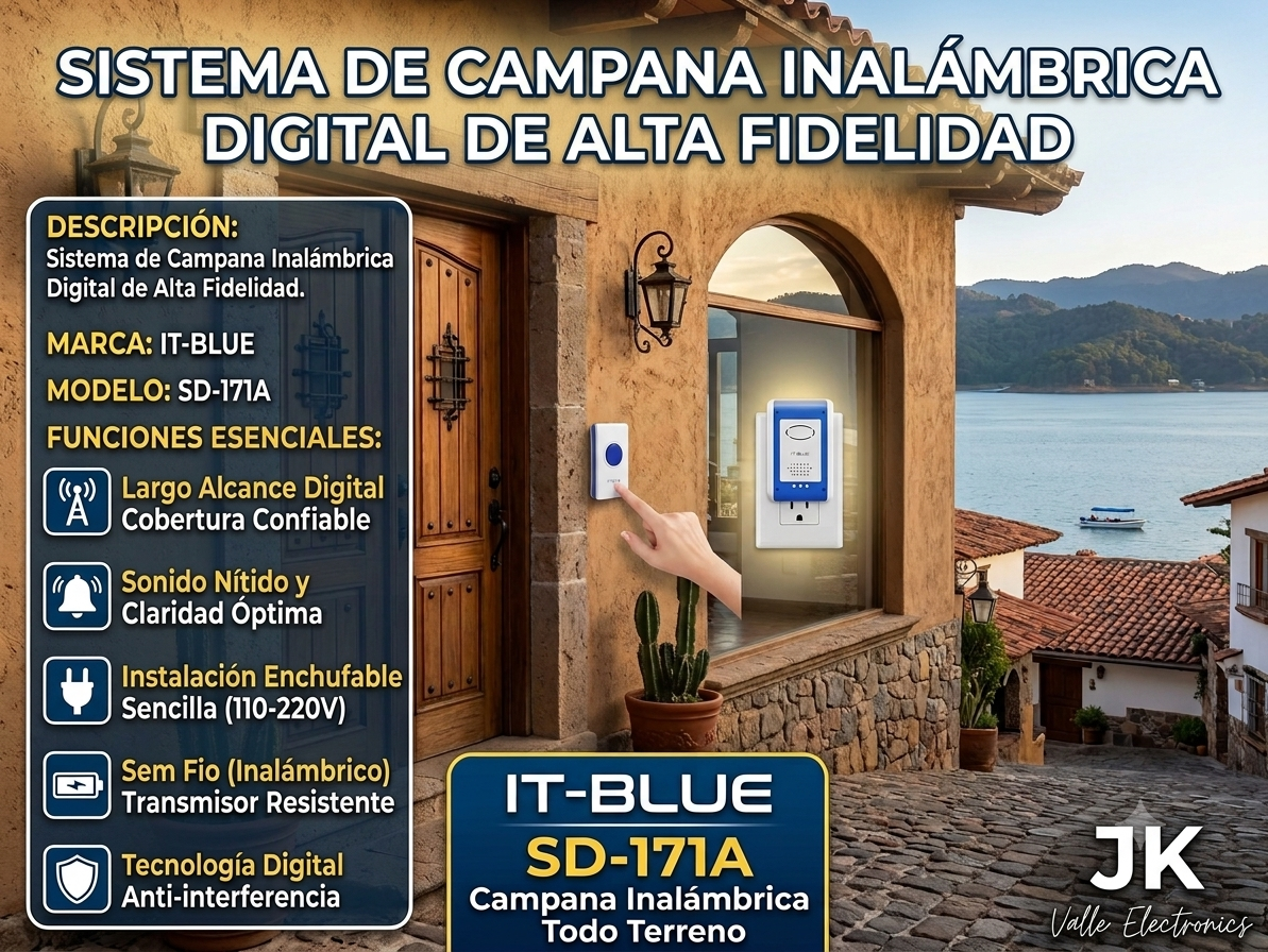 Timbre Inalámbrico Digital IT-BLUE Modelo SD-171A