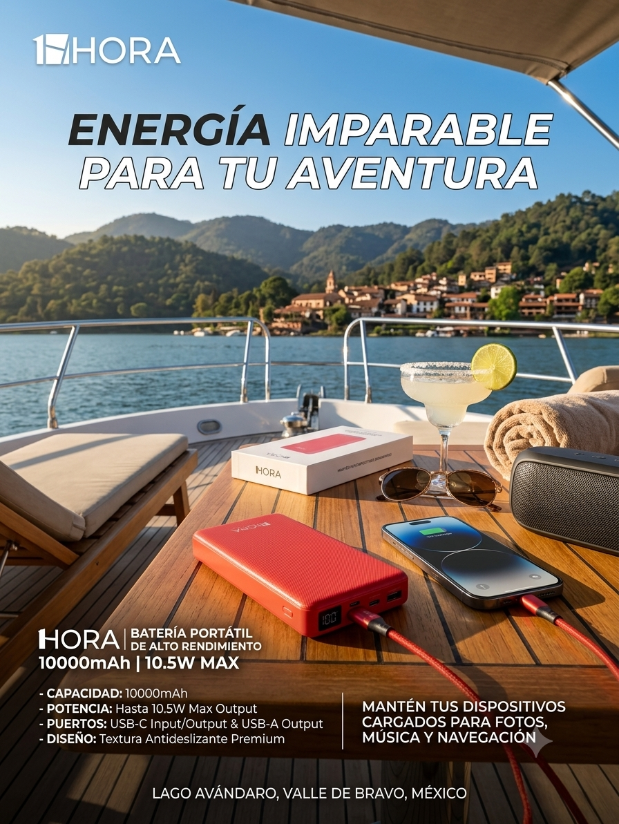 Batería Portátil 1HORA 10000mAh | Carga tu Celular en Cualquier Lado ⚡