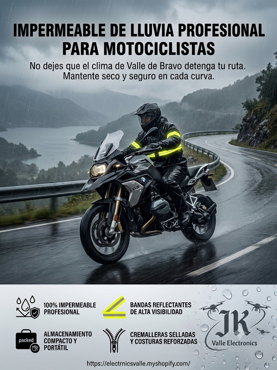 🏍️ Impermeable Profesional para Motociclistas - ¡Que la lluvia no detenga tu ruta! 🌧️