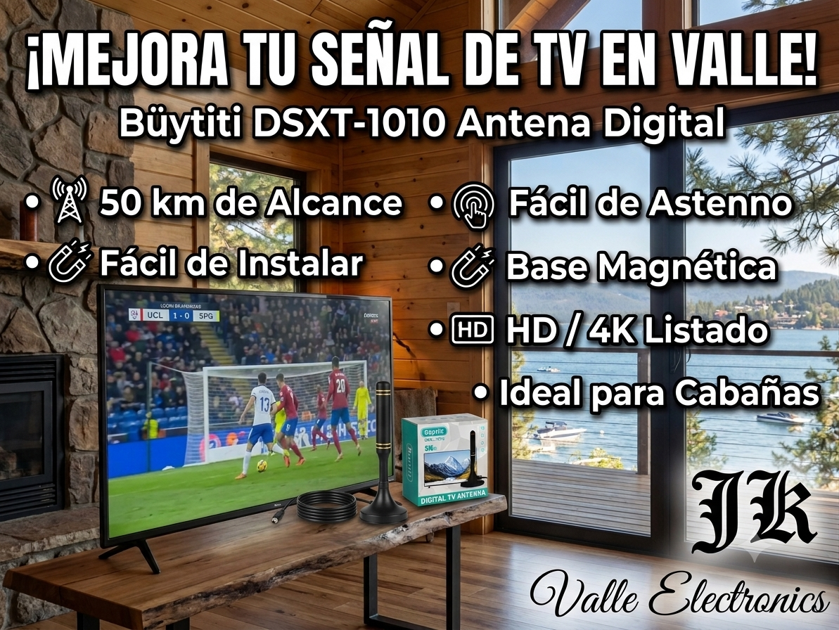Antena Digital para TV Büytiti DSXT-1010 - Alcance de 50 km