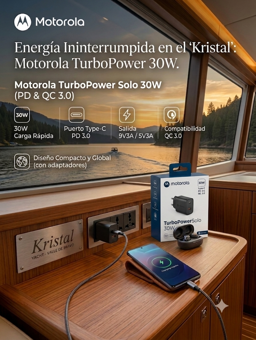 ⚡ Cargador Motorola 30W Tipo C | Carga Rápida PD & QC 3.0 🔋